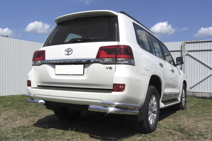 Уголки (ф76+ф42) двойные из нержавеющей стали TOYOTA LAND CRUISER 200 2015-